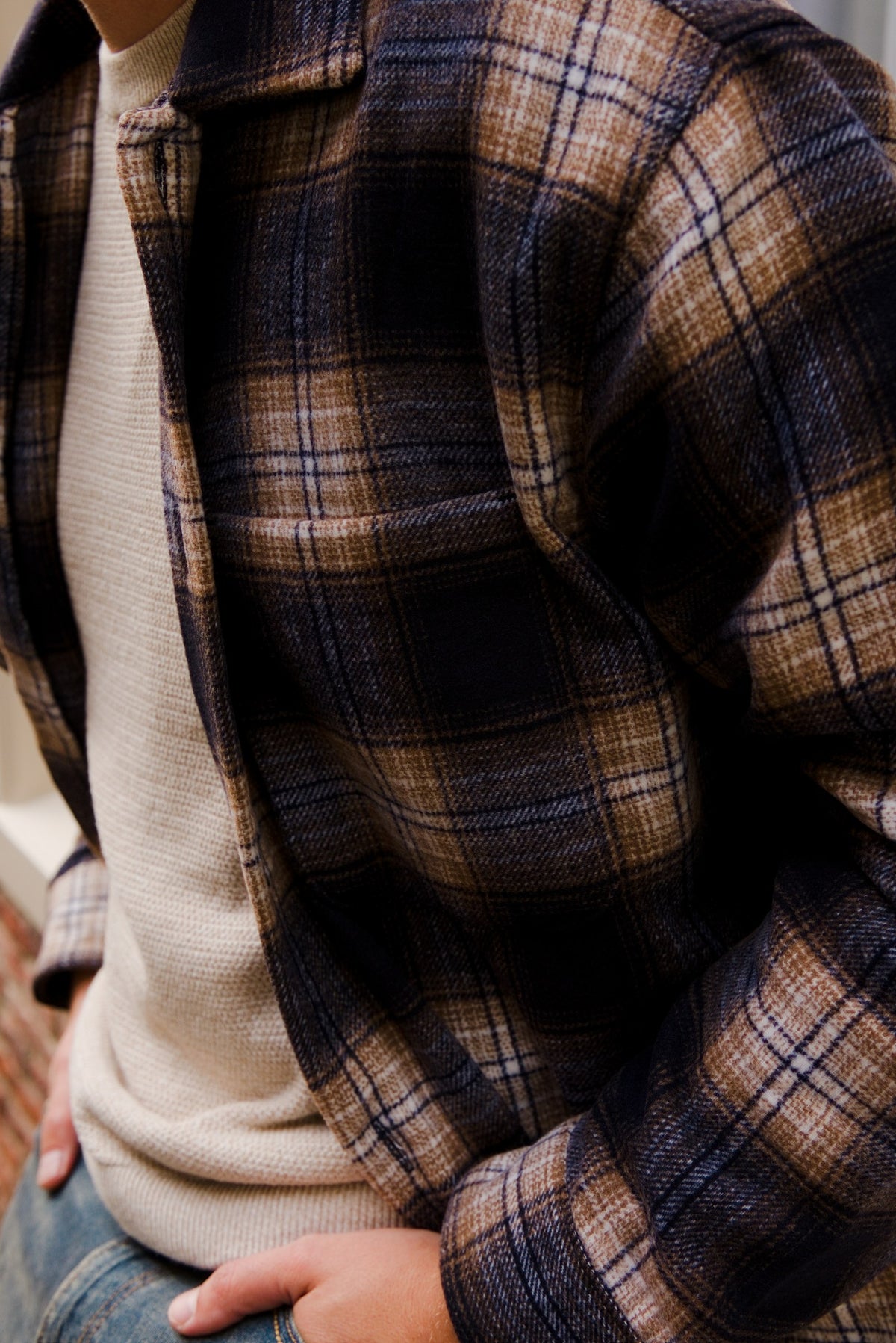 Geruit overhemd Jack & Jones — detailfoto eigen shoot — DSC02717